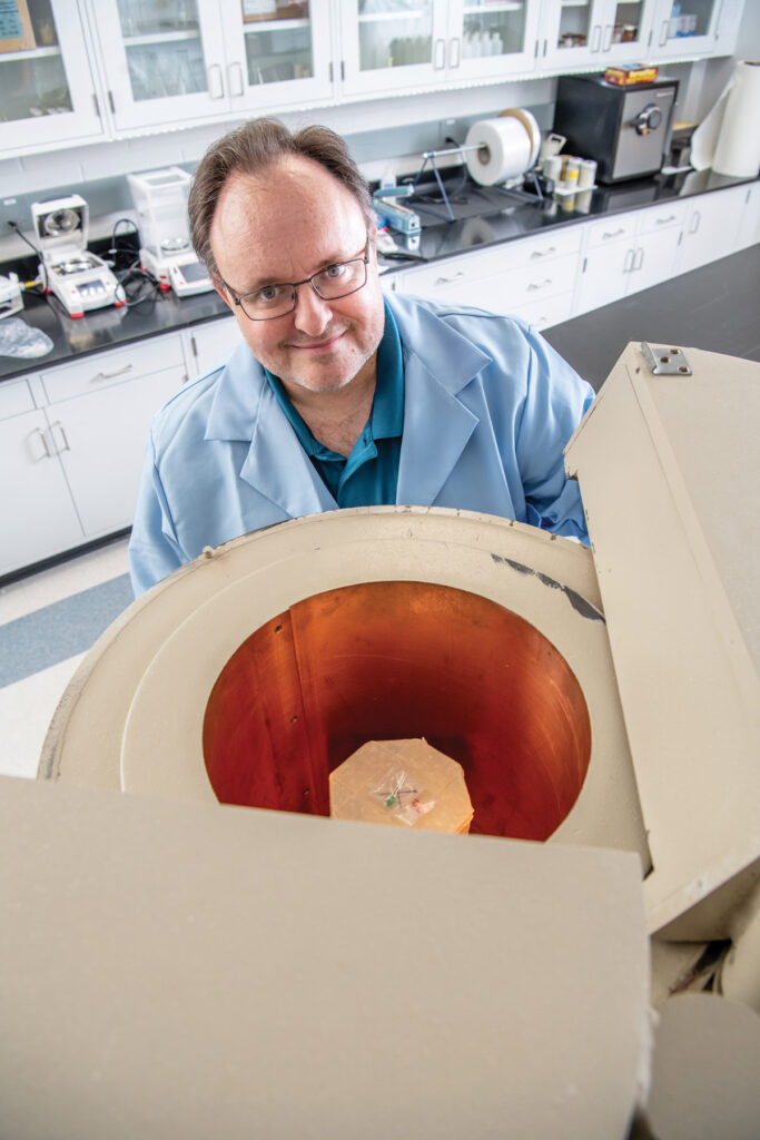 Nuclear Engineering Professor James Baciak and his students use activation analysis to analyze the radiation signatures that may exist in materials (such as LEDs) after a detonation.