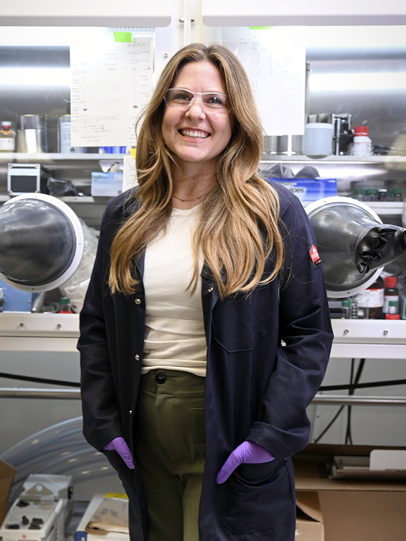 Megan Butala, Ph.D., in her lab.
