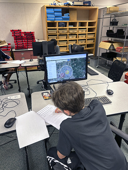 Student at a computer