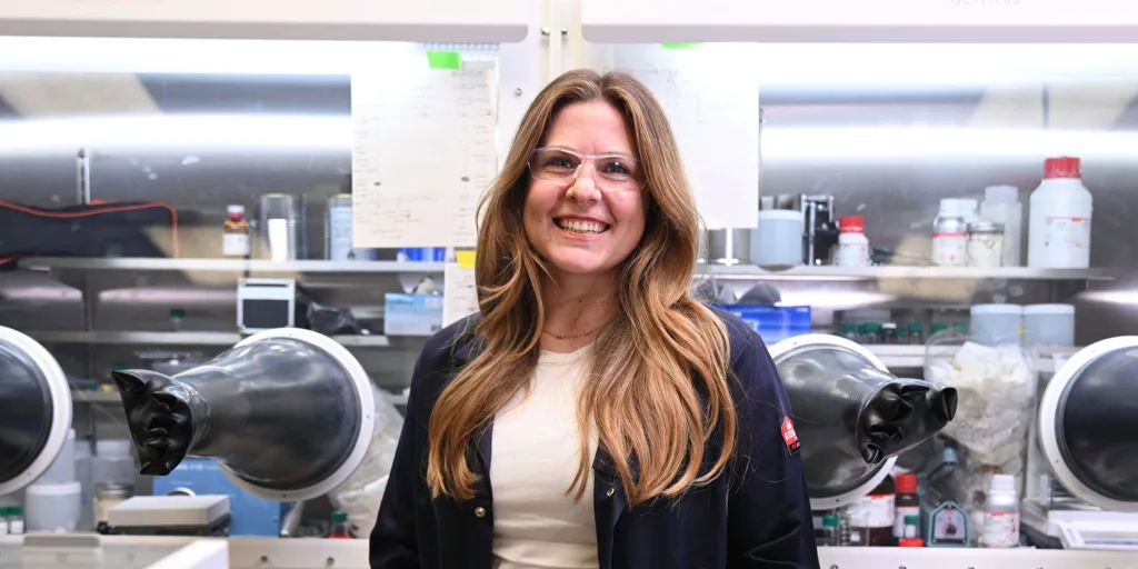 Megan Butala, Ph.D. in her lab.